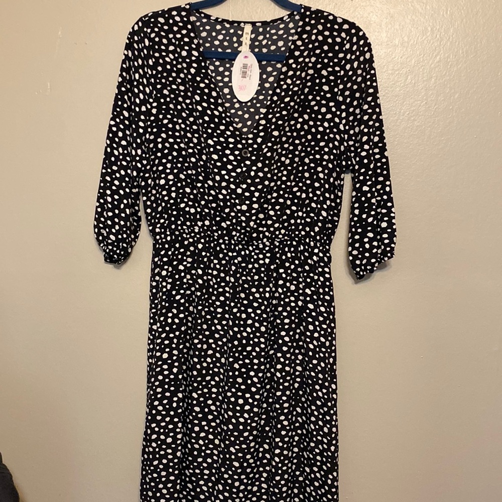 New Mittoshop Ditsy Dot medium length dress